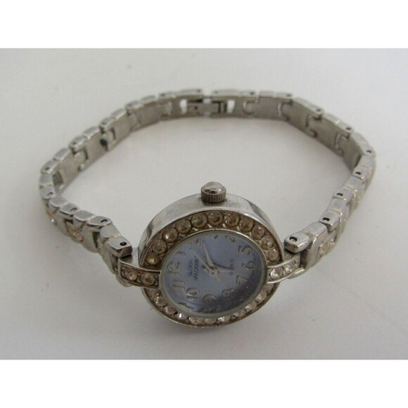Gloria Vanderbilt Ladies Wrist Watch Vintage Rhinestone Bezel Bracelet Quartz - Picture 5 of 10